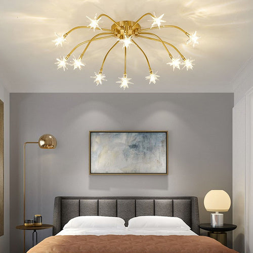 Glass Bedroom Ceiling Chandelier Light