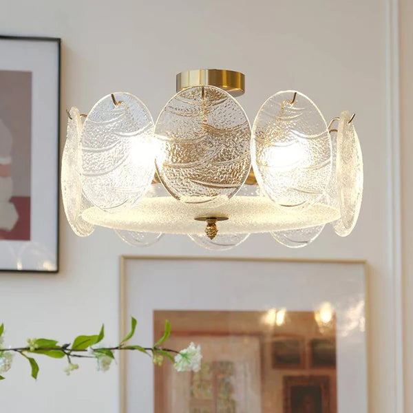 Modern Style Retro Glass Petals Ceiling Lamp