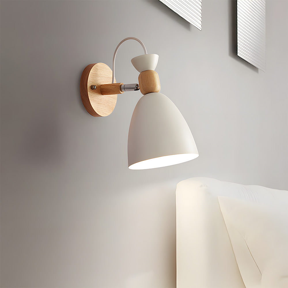 Nordic Design Style Wood Bedside Wall Lights