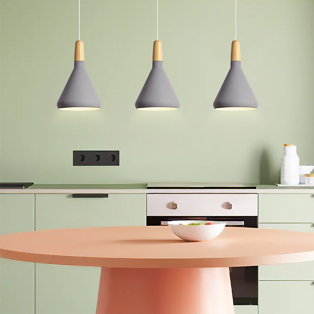 Contemporary Conical Colorful Metal Pendant Lamp