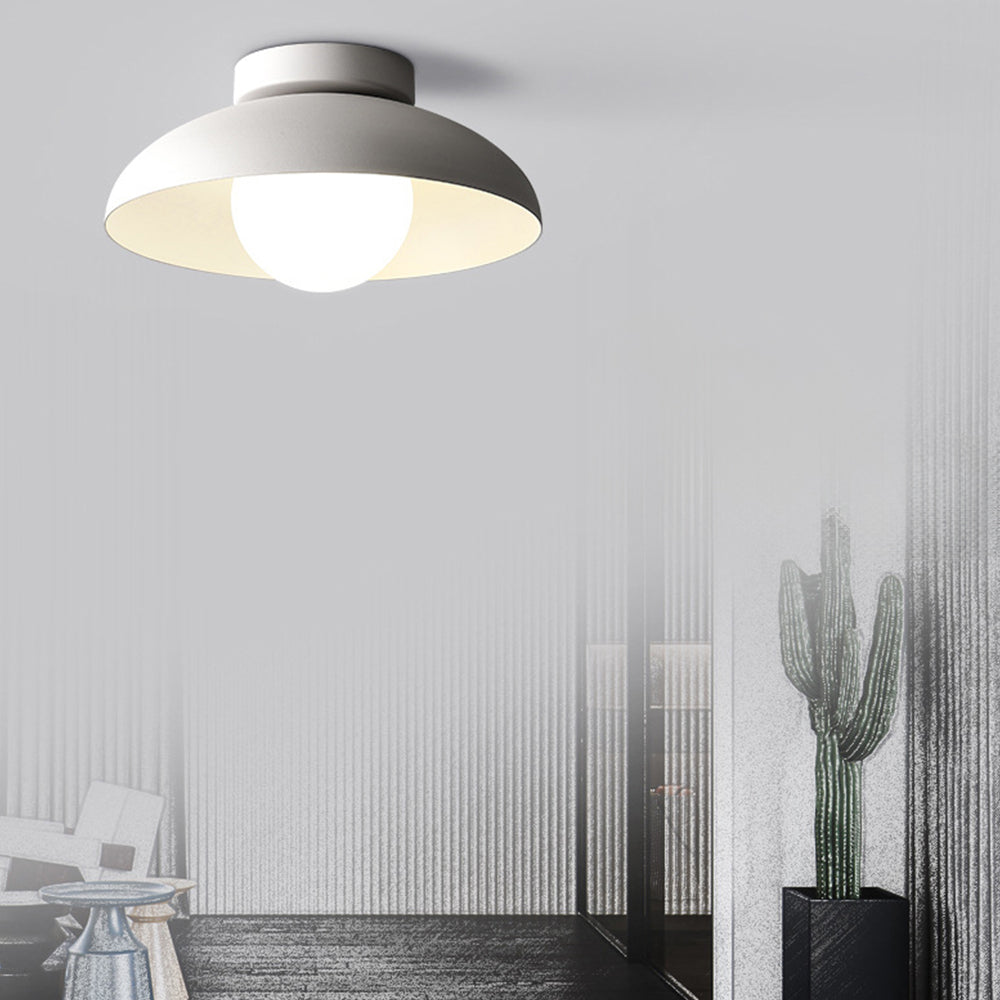 Minimalist White Metal Round Ceiling Light