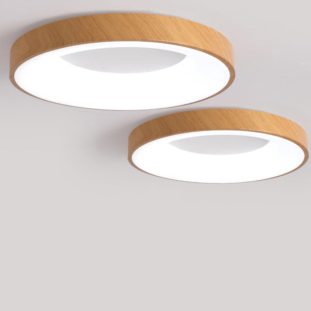 Natural Wood Round LED Ceiling Light