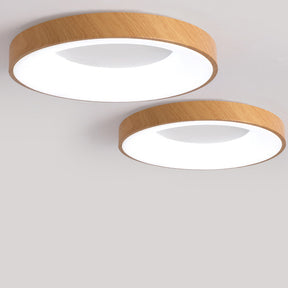 Natural Wood Round LED Ceiling Light