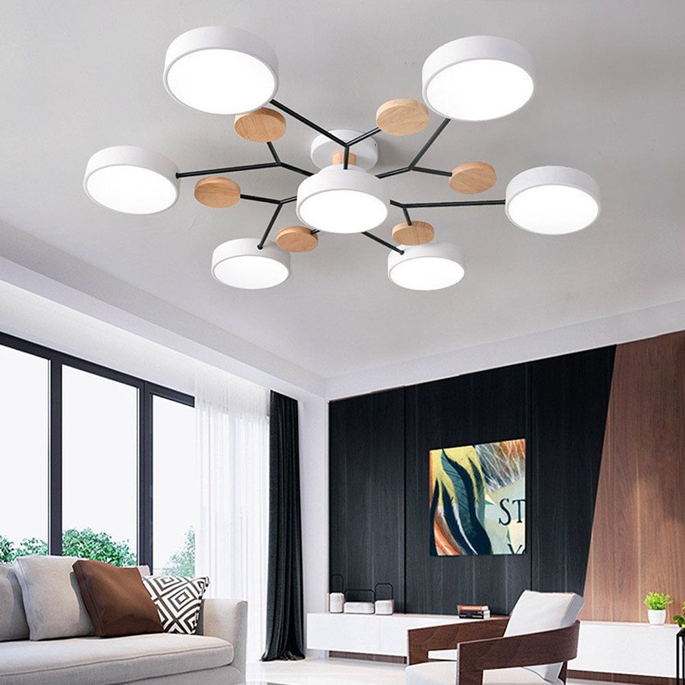 Creative Iron LED Semi-Flush Ceiling Light