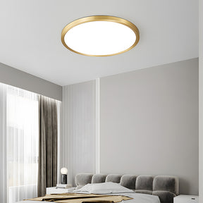 Minimalist Circular Copper LED Ceiling Lamp For Living Room