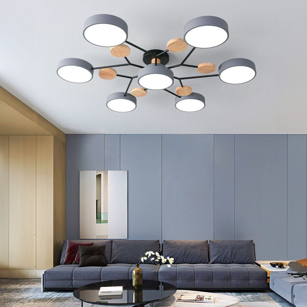 Creative Iron LED Semi-Flush Ceiling Light