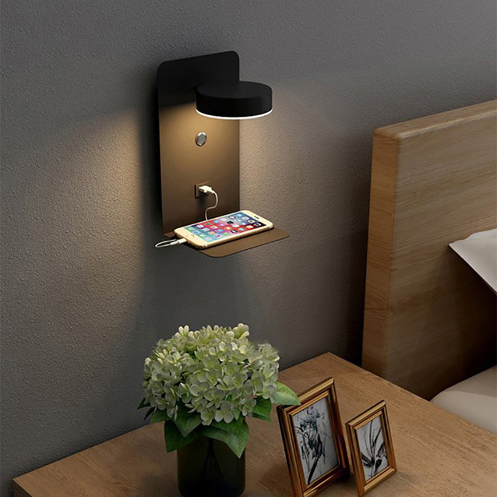 Creative Simple LED Phone Charger Wall Light