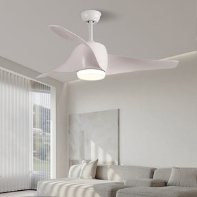 Simple Flush Ceiling Fan With LED Light And Remote