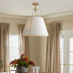 Modern Fabric Conical White Hanging Light