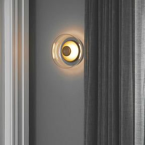 Modern Clear Round LED Glass Wall Sconce