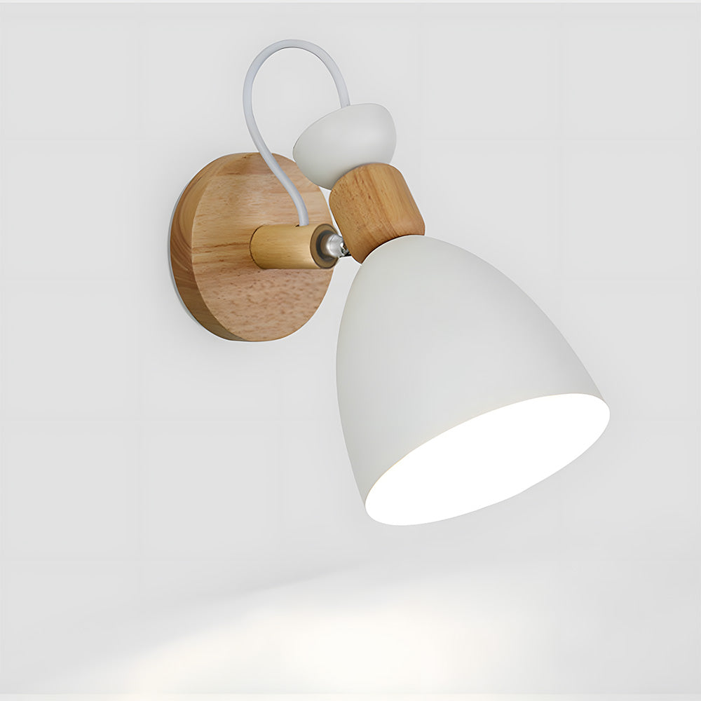 Nordic Design Style Wood Bedside Wall Lights