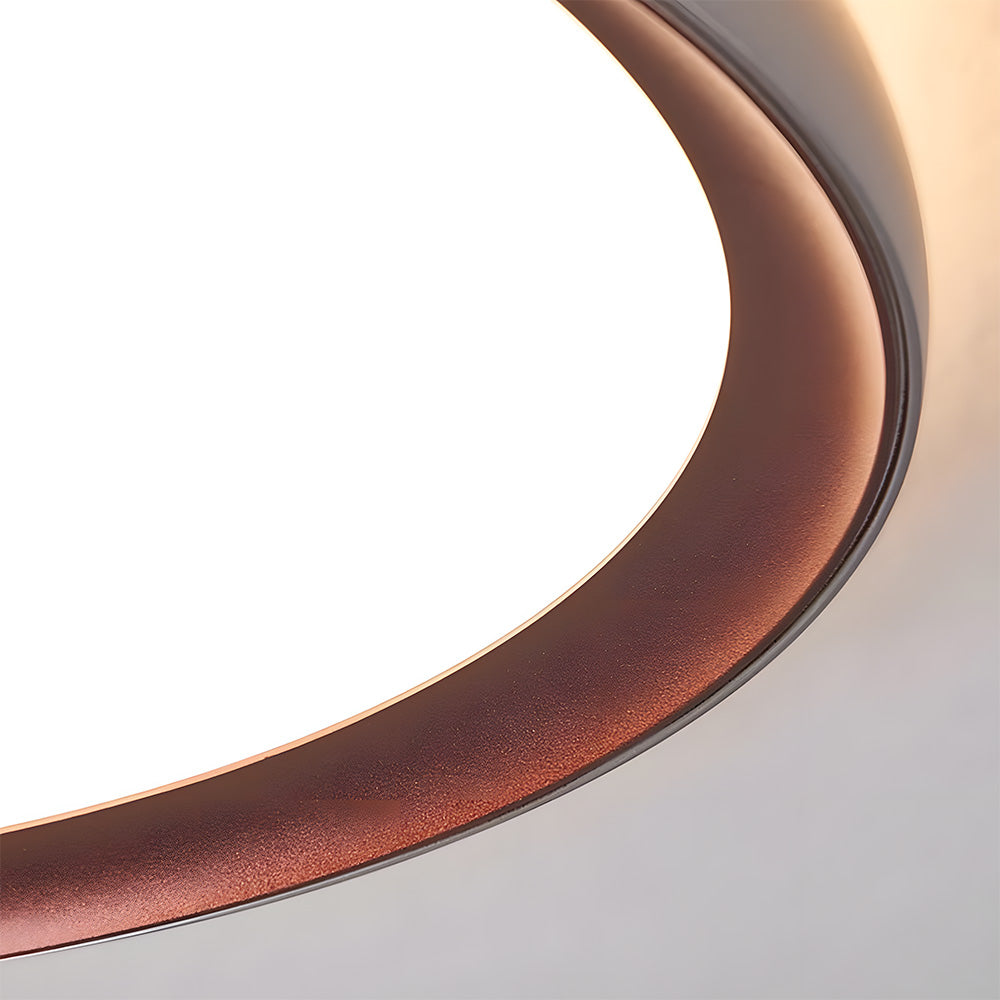 Minimalist Round Brown LED Bedroom Ceiling Lamp