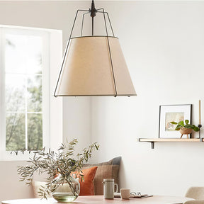 Modern Fabric Conical White Hanging Light