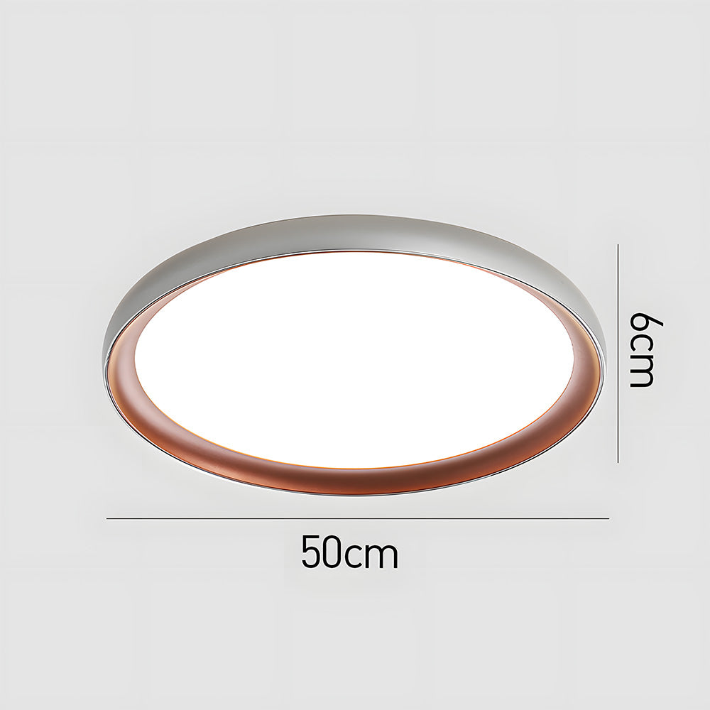 Minimalist Round Brown LED Bedroom Ceiling Lamp