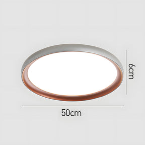 Minimalist Round Brown LED Bedroom Ceiling Lamp