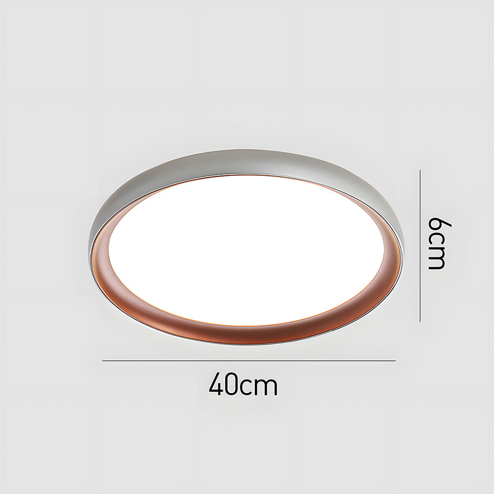 Minimalist Round Brown LED Bedroom Ceiling Lamp