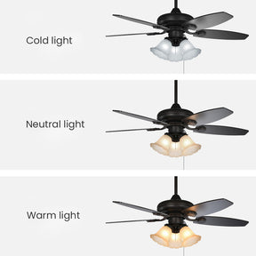 Contemporary Coffee Glass Ceiling Fans With Lights