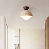 Retro Stone Industrial Yellow Ceiling Light