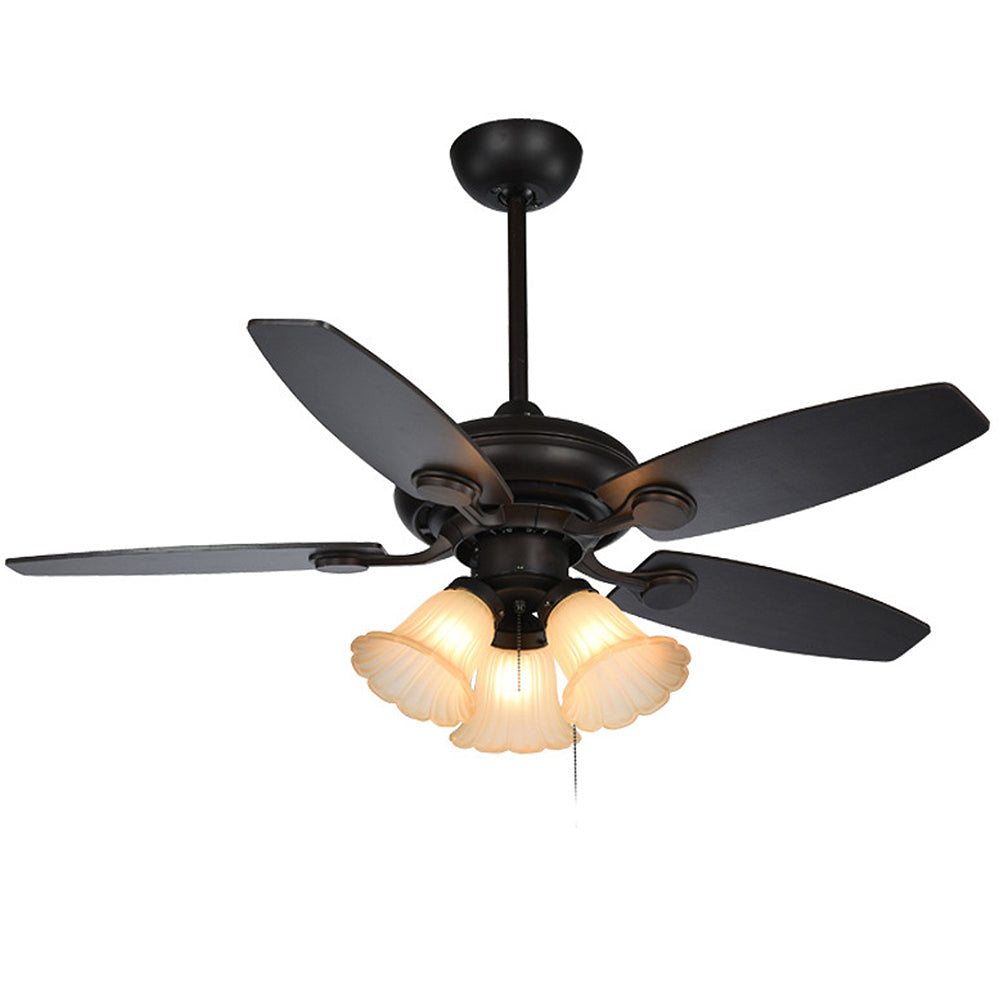 Contemporary Coffee Glass Ceiling Fans With Lights