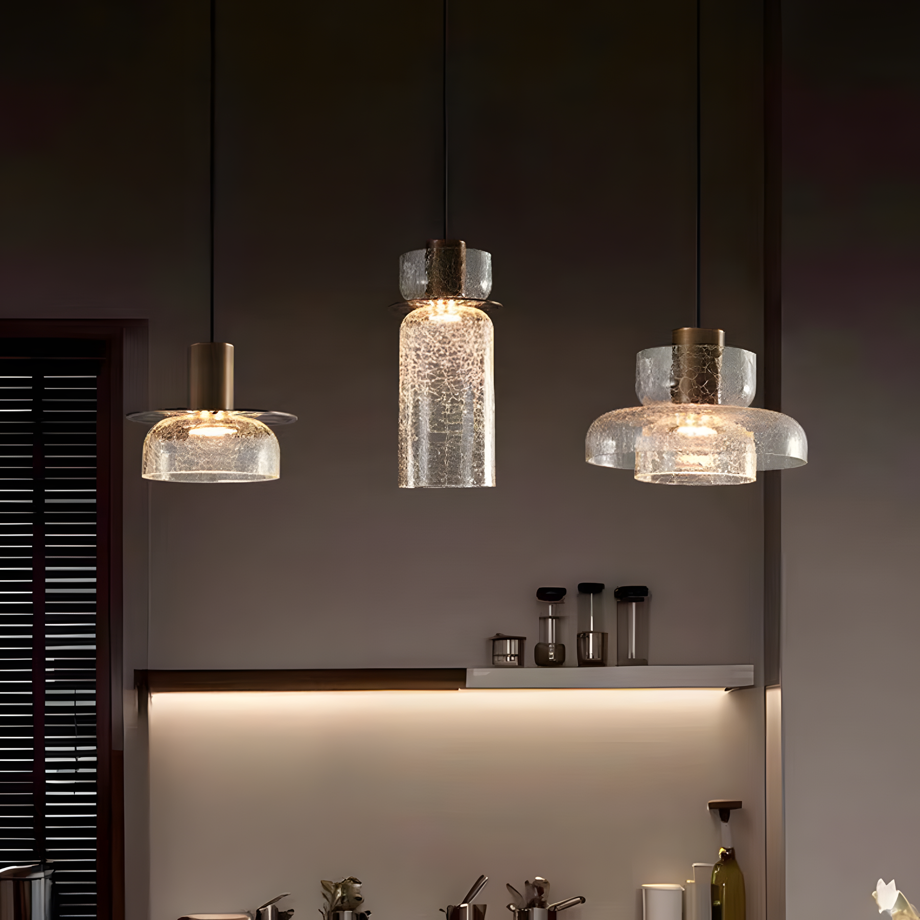 Modern Glass Double Head Pendant Light