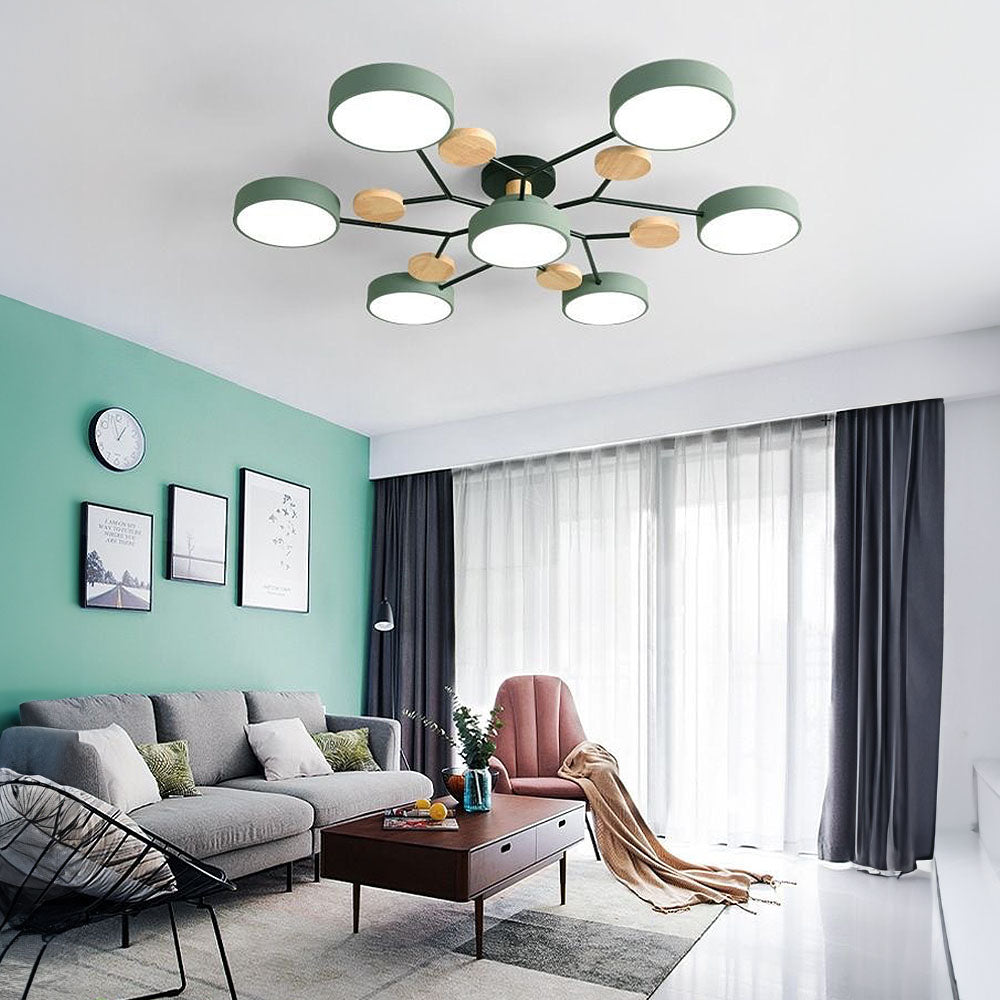 Creative Iron LED Semi-Flush Ceiling Light