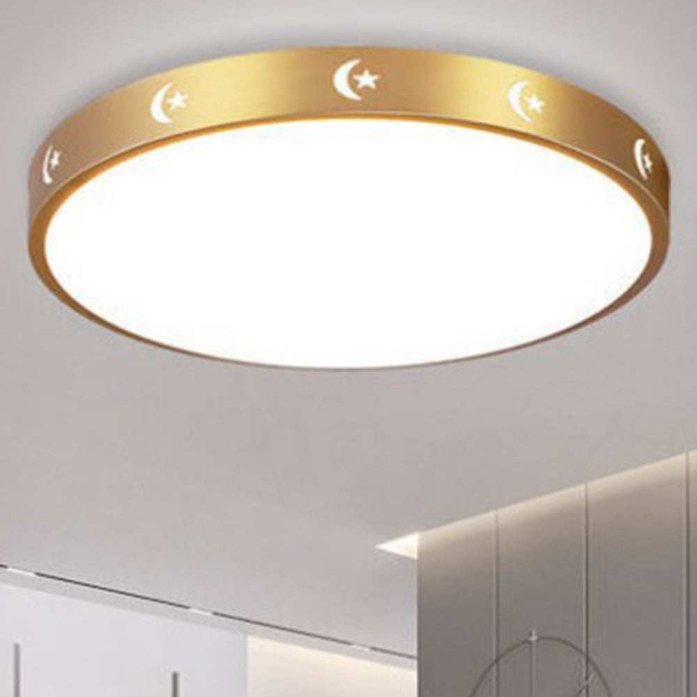 Gold Vintage Round Flush Mount Ceiling Light