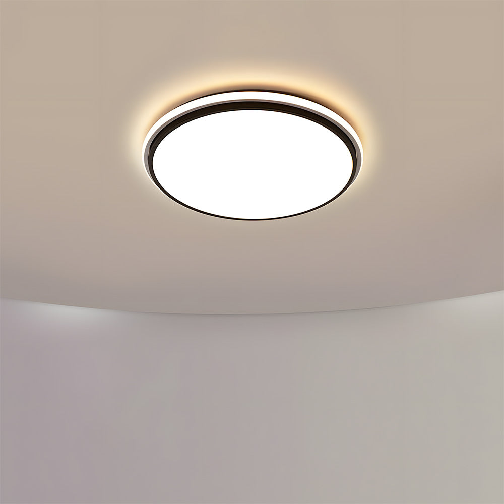 Minimalist Circular White Metal LED Bedroom Ceiling Light