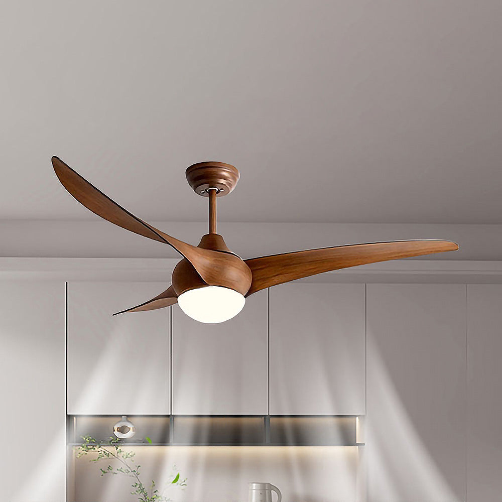 Simple Flush Ceiling Fan With LED Light And Remote