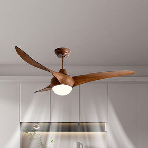 Simple Flush Ceiling Fan With LED Light And Remote