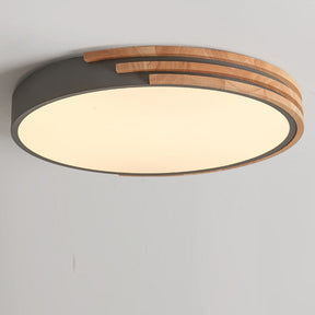 Round LED Dimmable Wood Ceiling Lamp