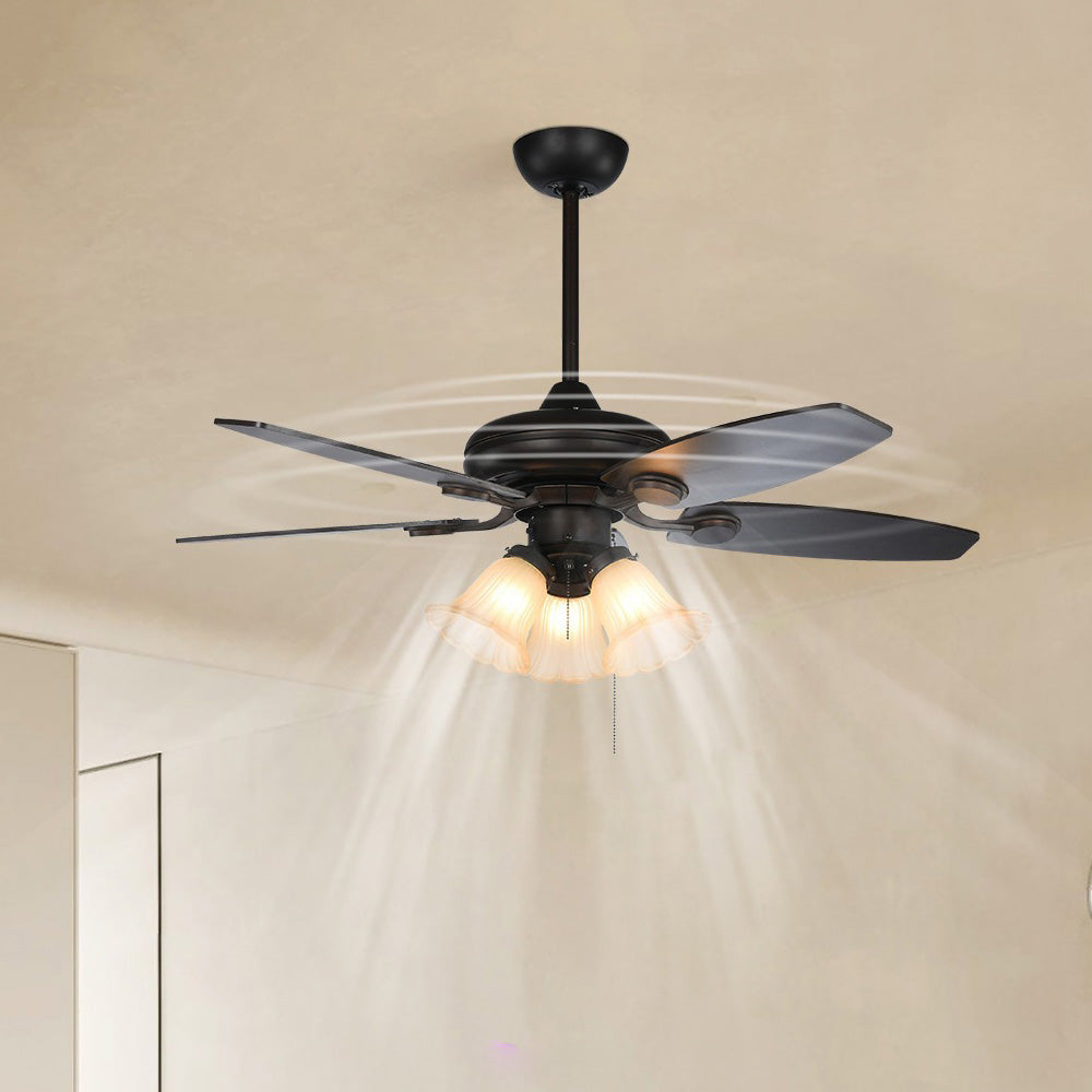 Contemporary Coffee Glass Ceiling Fans With Lights