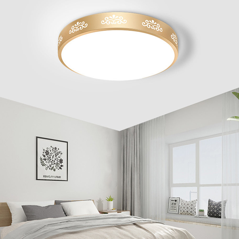 Gold Vintage Round Flush Mount Ceiling Light