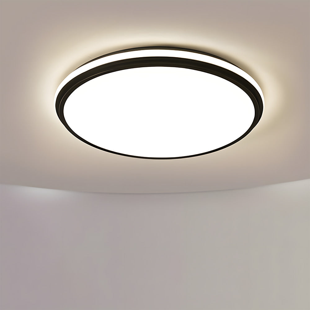 Minimalist Circular White Metal LED Bedroom Ceiling Light