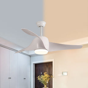 Simple Flush Ceiling Fan With LED Light And Remote