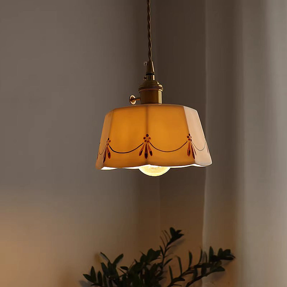 Retro Classic Ceramic White Pendant Light