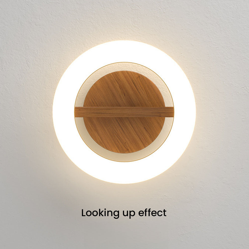 Acrylic Circle Wood LED Hallway Ceiling Light