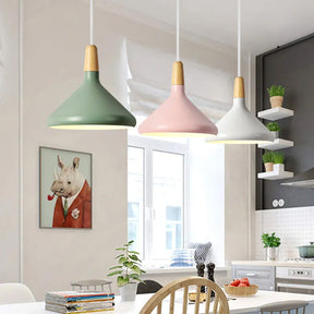 Contemporary Conical Colorful Metal Pendant Lamp