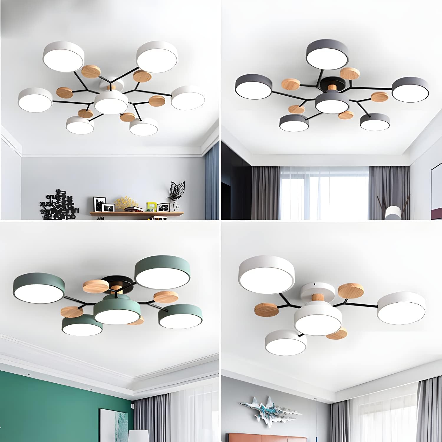 Creative Iron LED Semi-Flush Ceiling Light