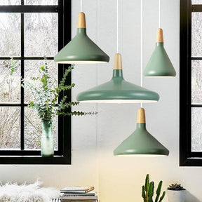 Contemporary Conical Colorful Metal Pendant Lamp