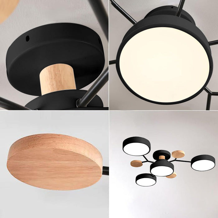 Creative Iron LED Semi-Flush Ceiling Light