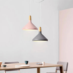 Contemporary Conical Colorful Metal Pendant Lamp