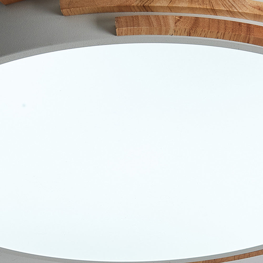 Round LED Dimmable Wood Ceiling Lamp