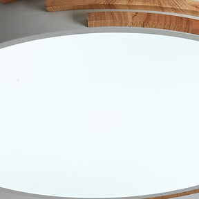 Round LED Dimmable Wood Ceiling Lamp