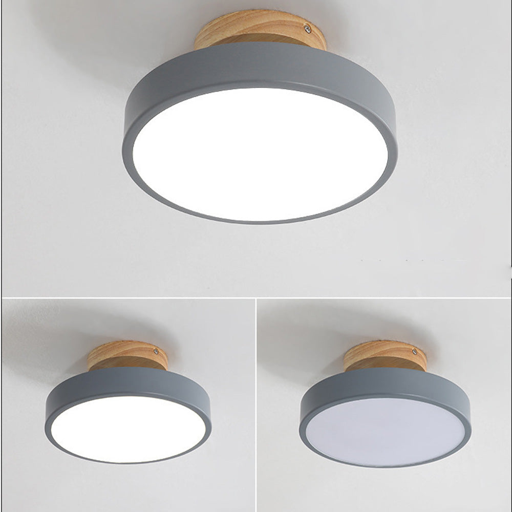 Simple Wooden Finish LED Ceiling Lights