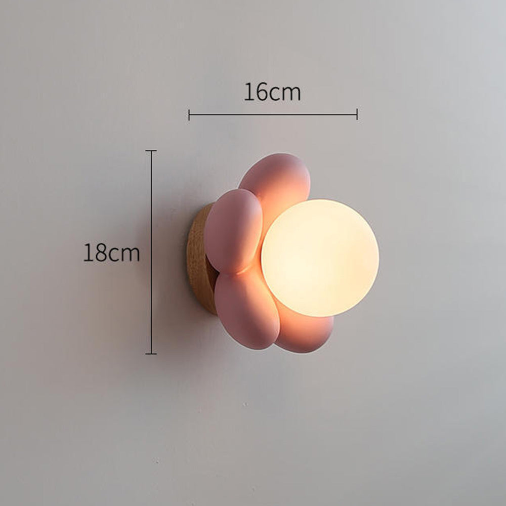 Simple Warm Flower Bedside Wall Lamp