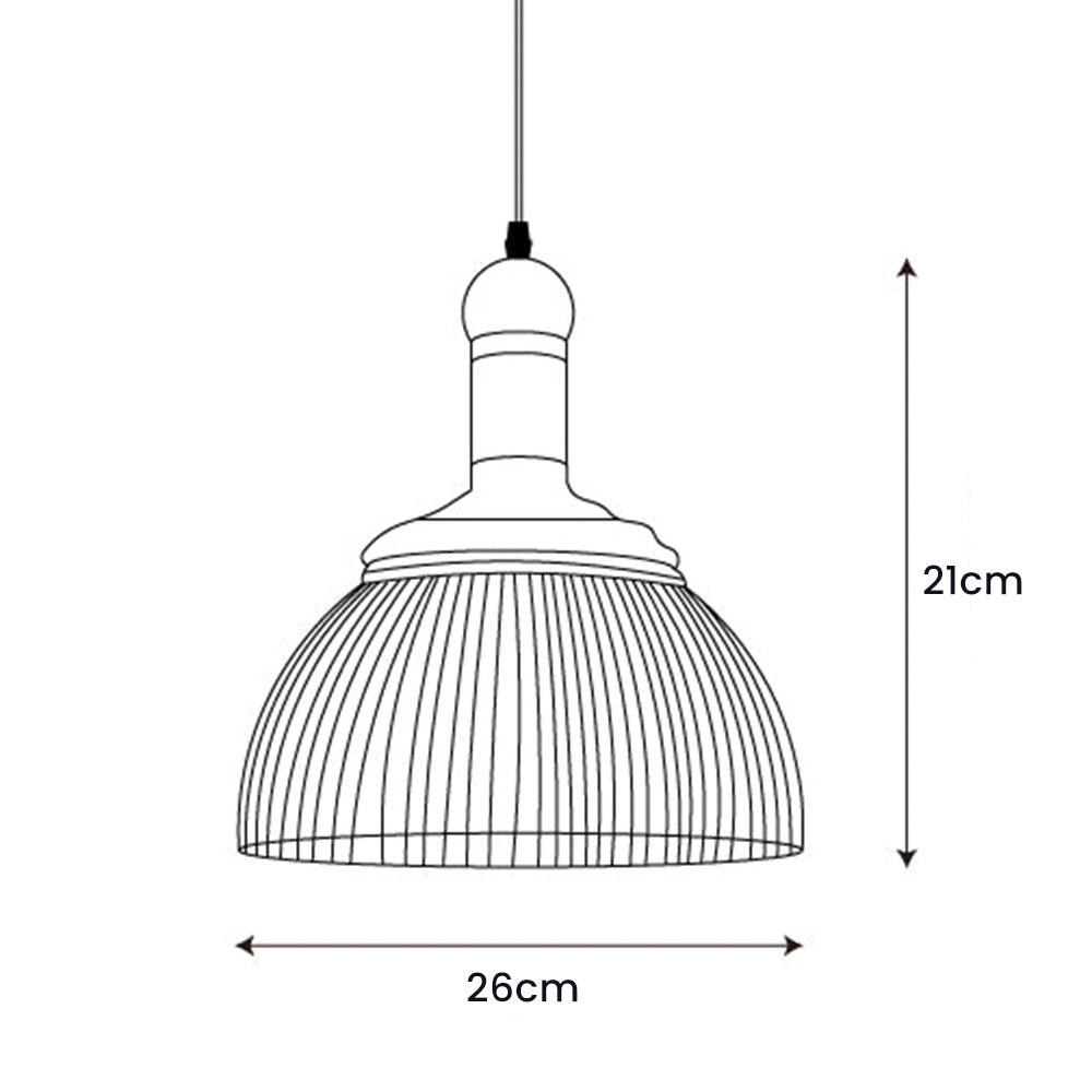 Vintage Glass Ribbed Chrome Pendant Light