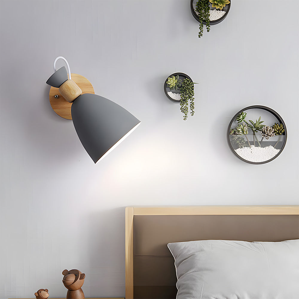 Nordic Design Style Wood Bedside Wall Lights