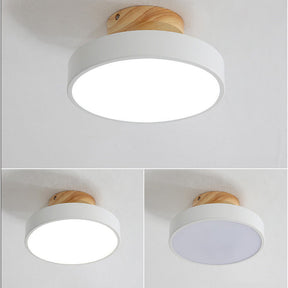 Simple Wooden Finish LED Ceiling Lights