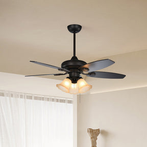 Contemporary Coffee Glass Ceiling Fans With Lights