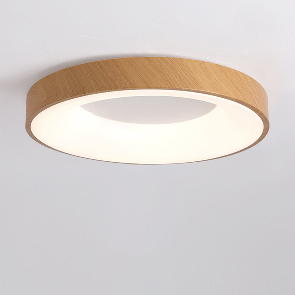 Natural Wood Round LED Ceiling Light